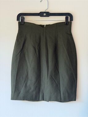 bossini Vintage Dark Green High Waist Pencil Skirt